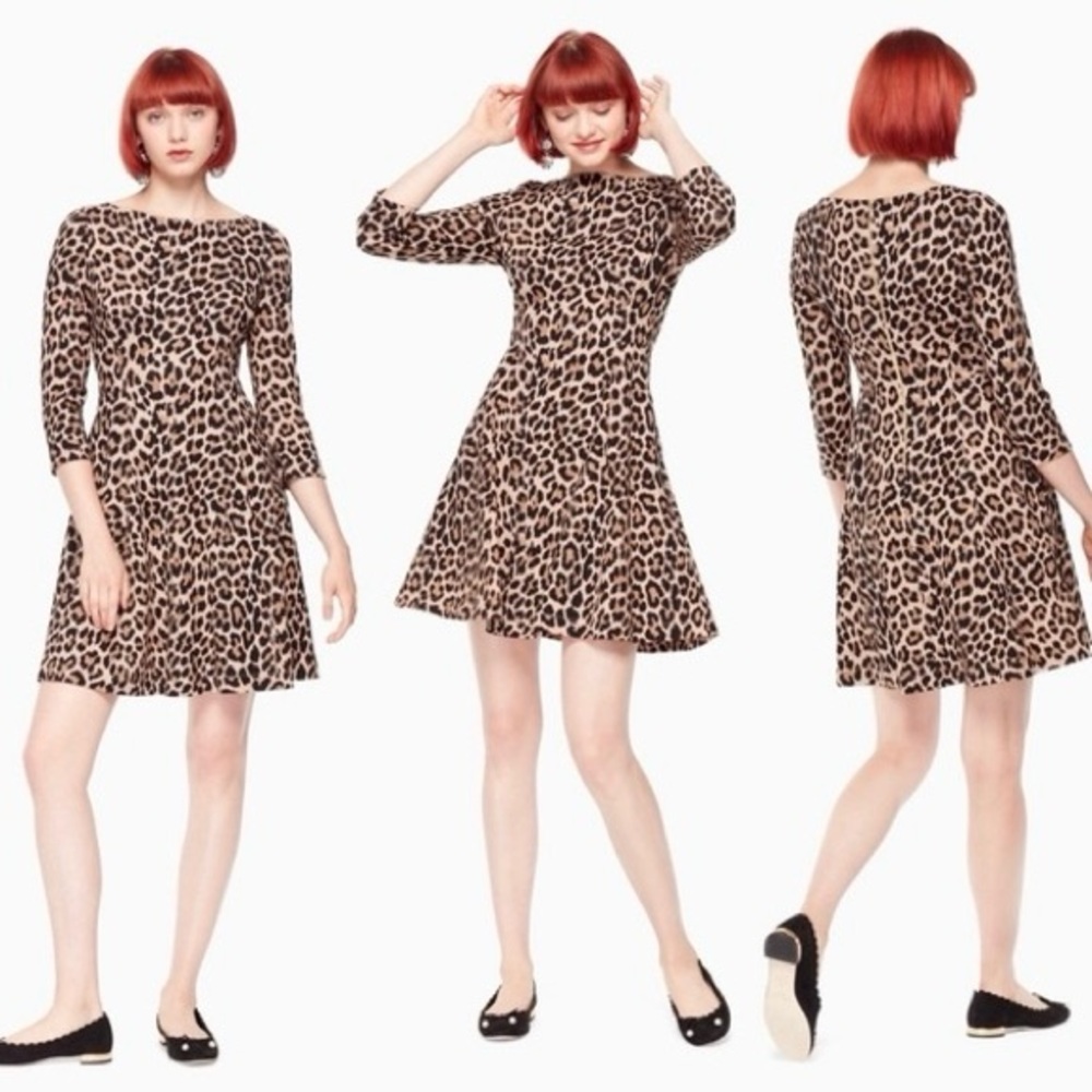 Kate Spade Leopard Print Ponte Dress Run Wild Women’s 4